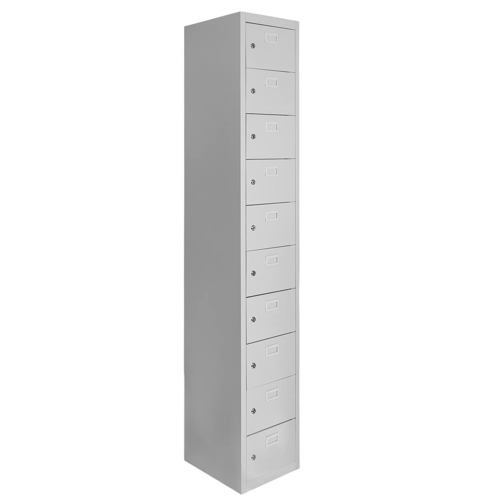 Mega-M armadietto 10 scomparti grigio 32,5x30x180 cm