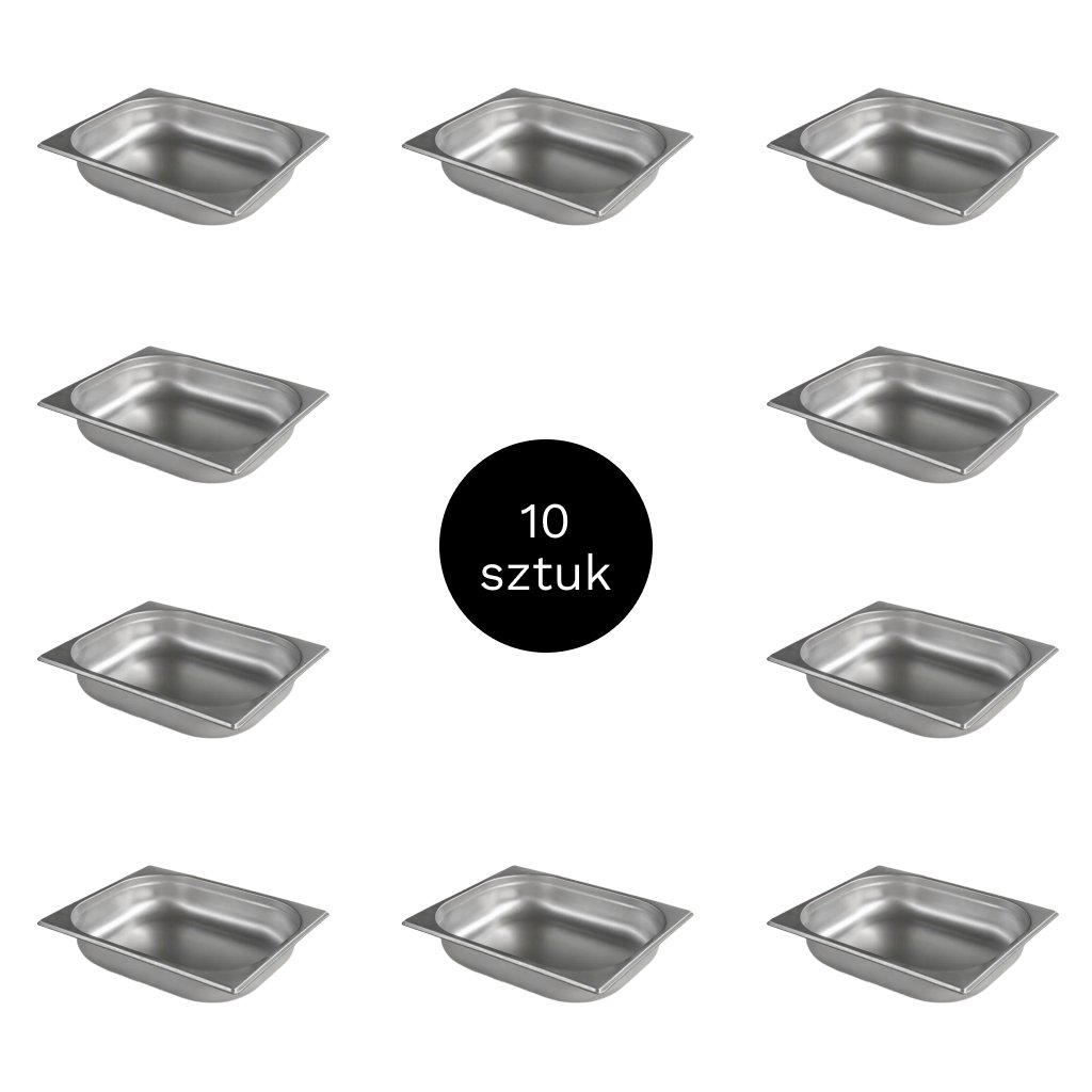Mega-M bacinelle GN 1/2 32,5x26,5x6,5 cm 10 pezzi inox