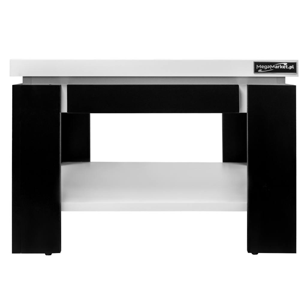 Mega-M 60x60x50 tavolino ufficio bianco alpino nero