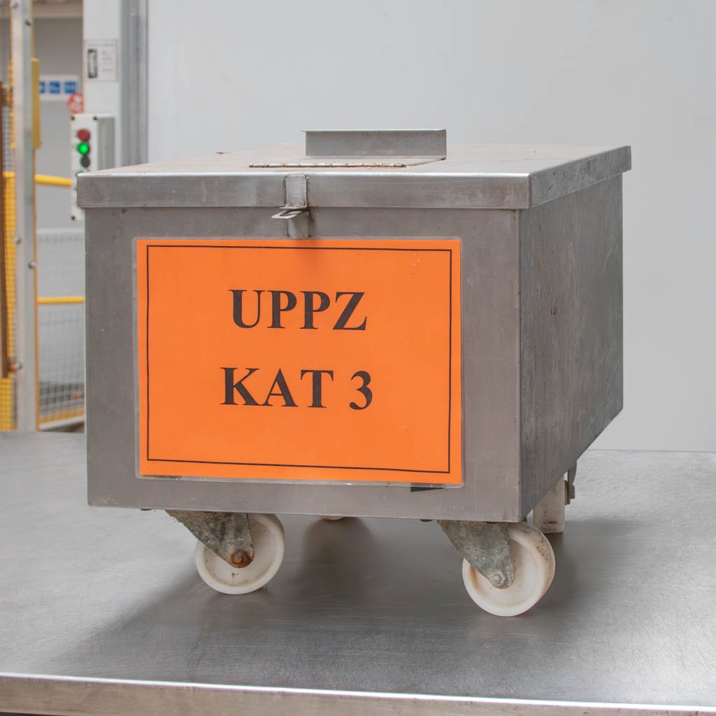 Pattumiera inox con ruote 42x42x43 cm con coperchio