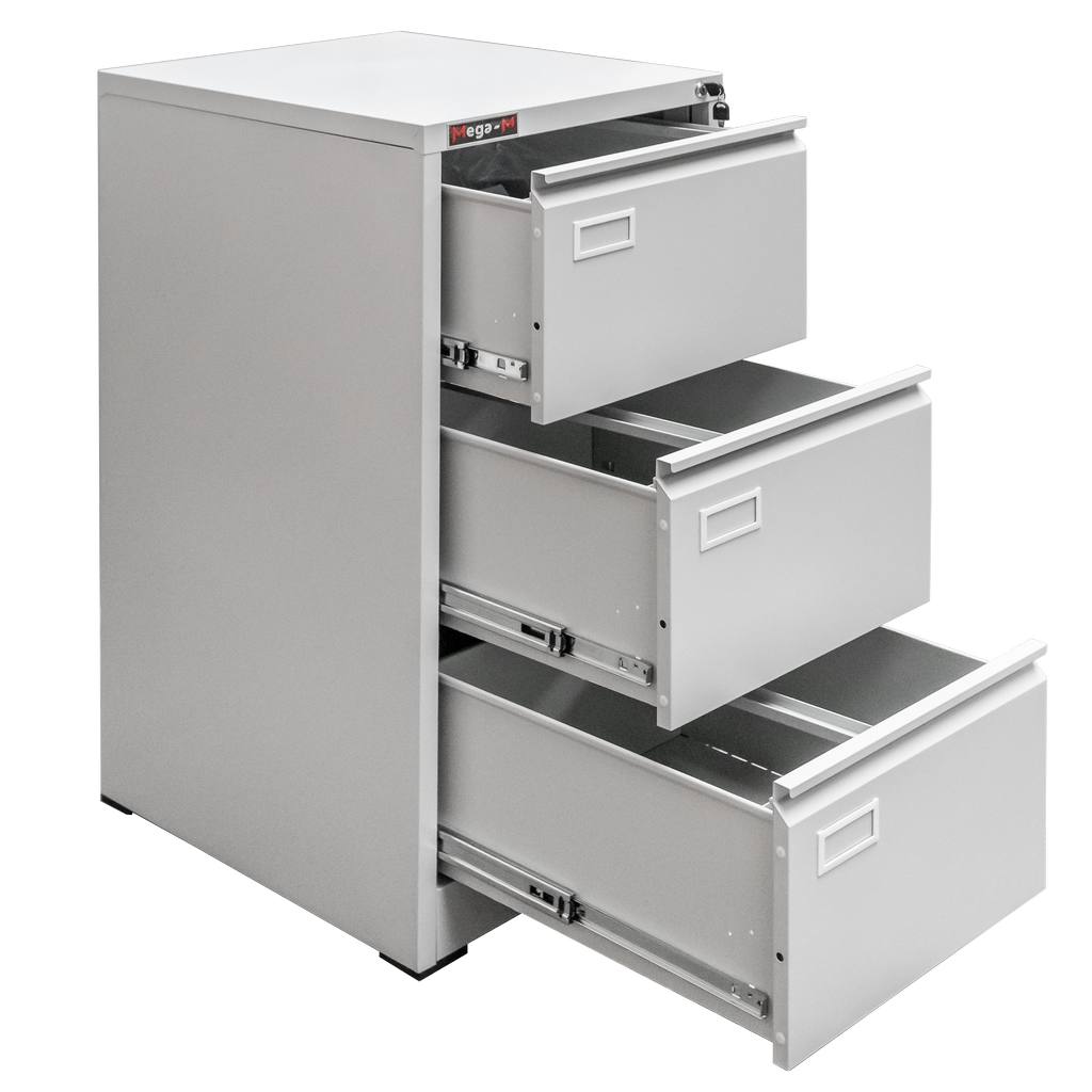 Mega-M Schedario metallico 3 cassetti A4 grigio