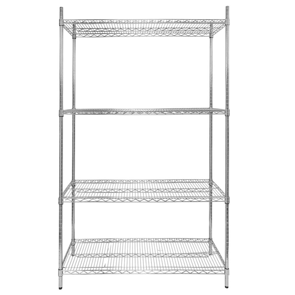 Mega-M Scaffale gastronomico cromato 90x60x180 cm 4 ripiani filo