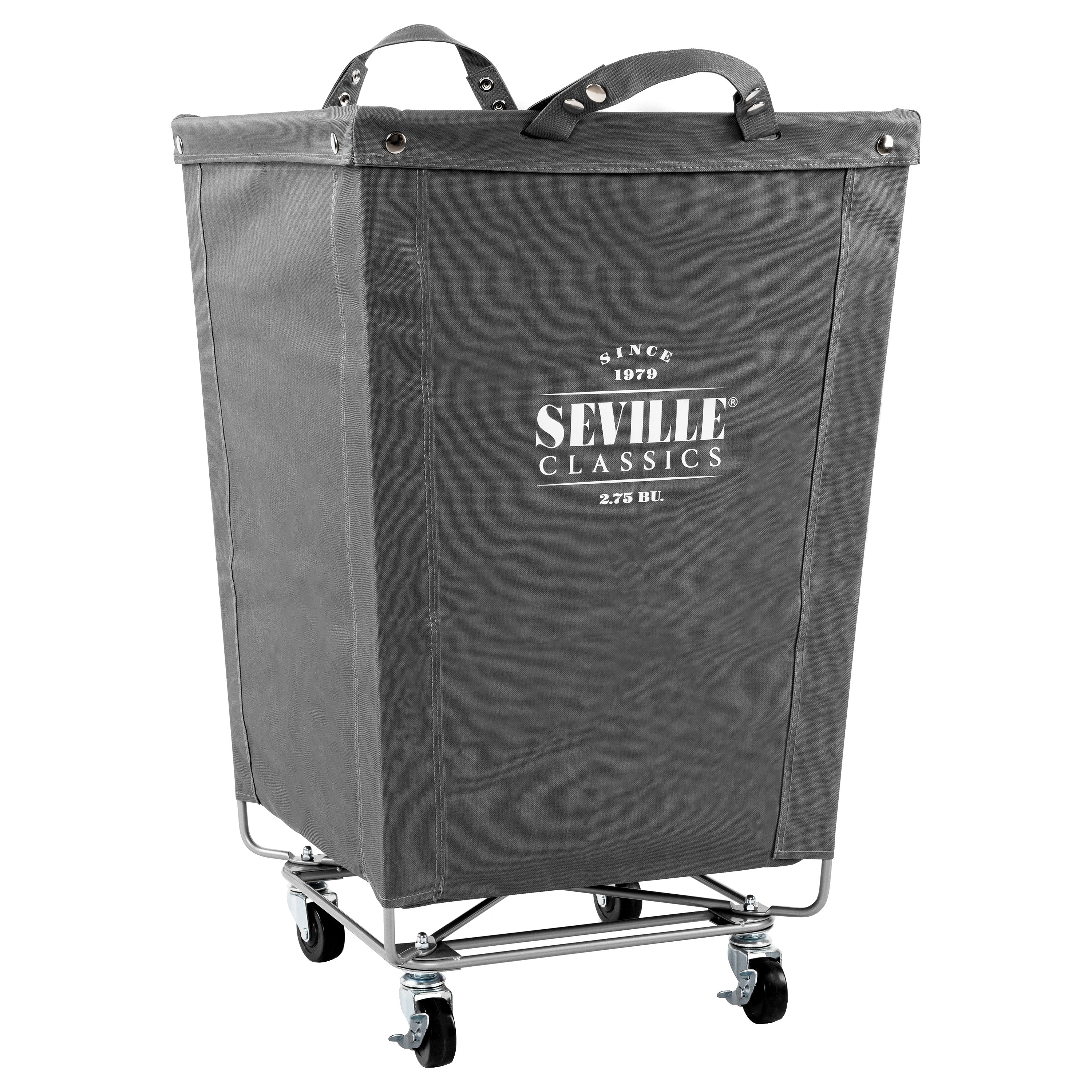 Seville Classics Cesto Portabiancheria Grigio con Ruote