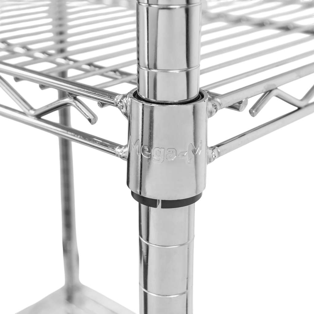 Mega-M scaffale cromato 4 ripiani rete 60x45x180 cm portata alta