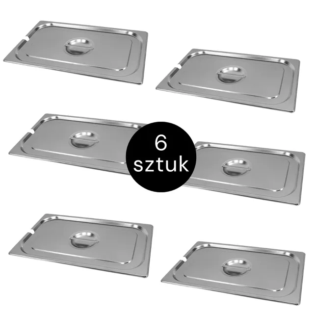 Mega-M Coperchio GN 1/1 53x32,5 cm Foro Mestolo 6 Pezzi
