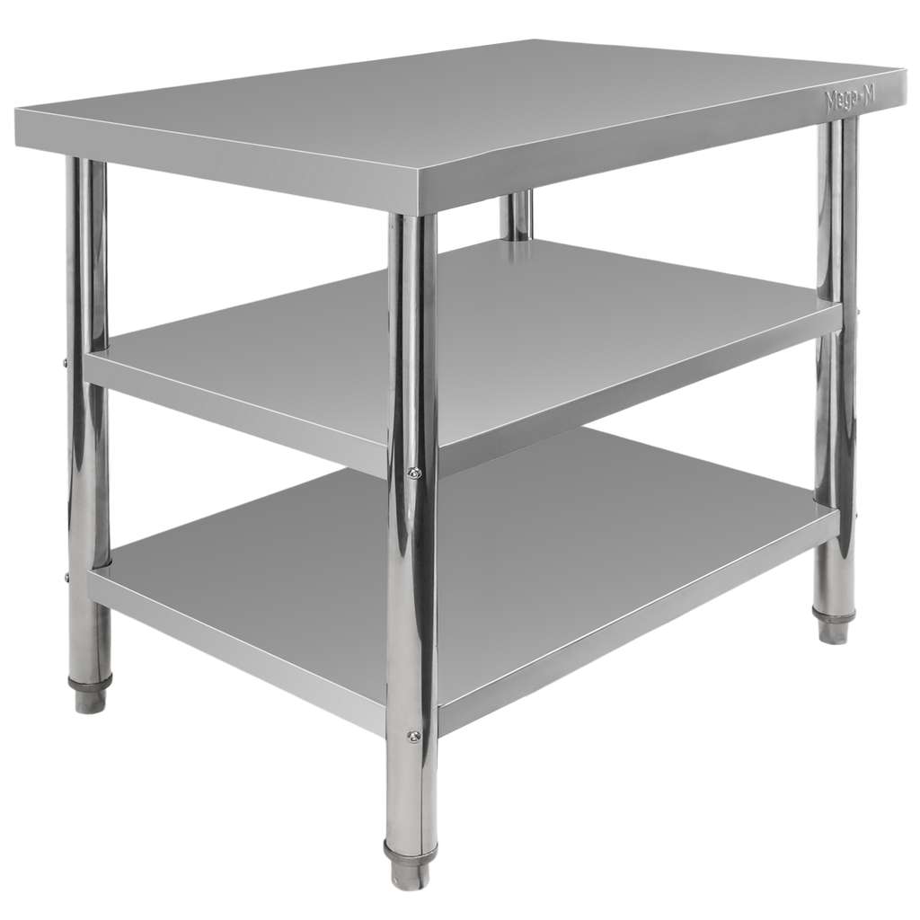 Mega-M X Standard tavolo inox 100x70x85 cm 2 ripiani