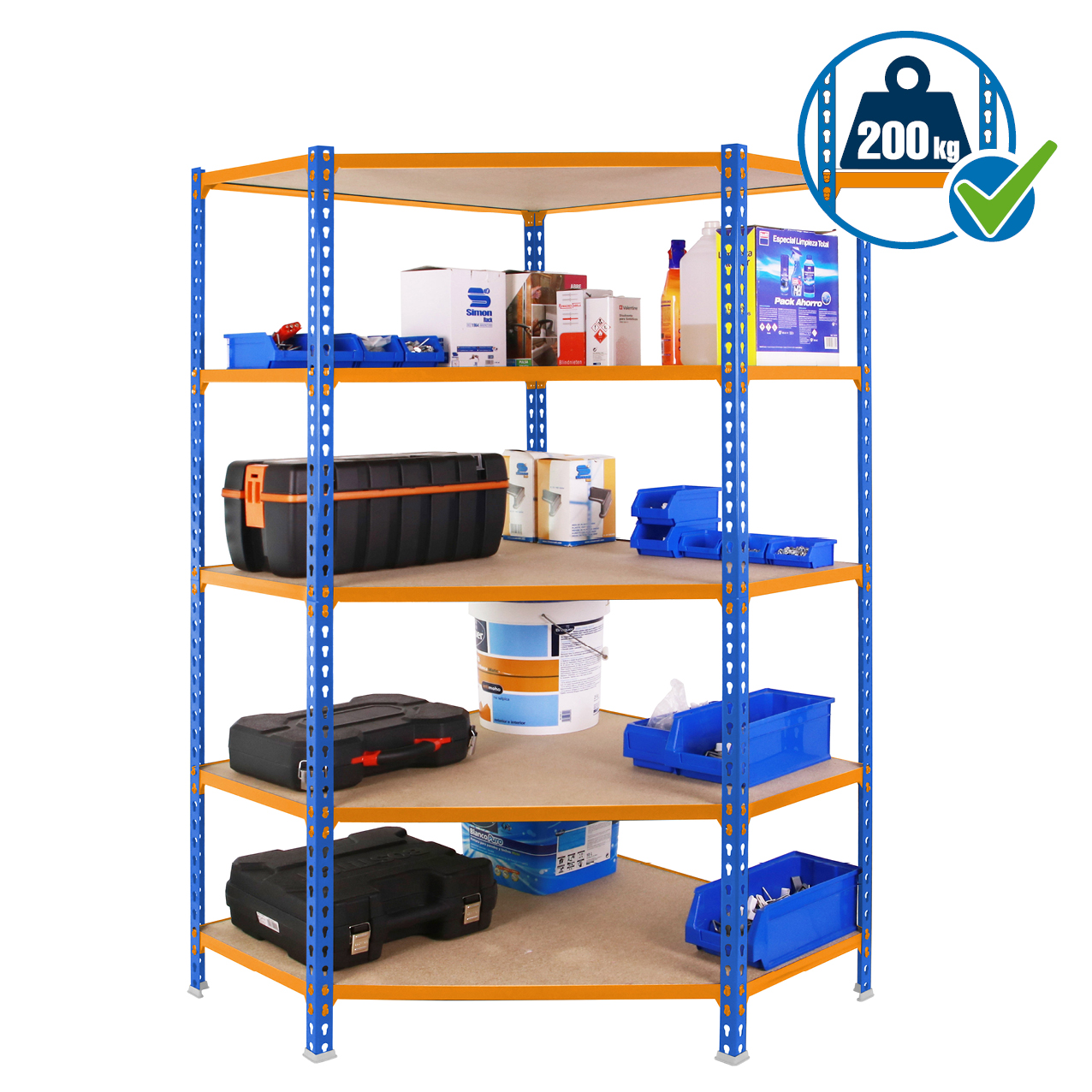 Simonrack MaderClick 5 scaffale angolare legno 5 ripiani