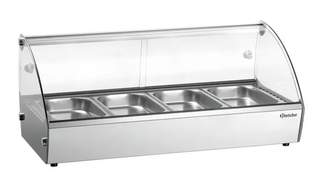 Bartscher 305058 vetrina riscaldata 4x GN 1/3 acciaio inox