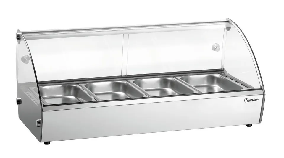 Bartscher 305058 vetrina riscaldata 4x GN 1/3 acciaio inox