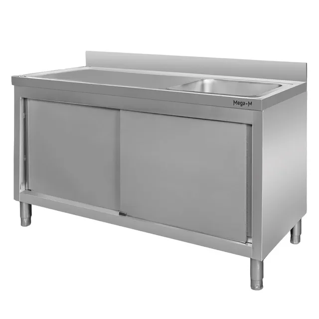 Mega-M Lavello gastronomico 140x70x85 cm vasca a destra inox