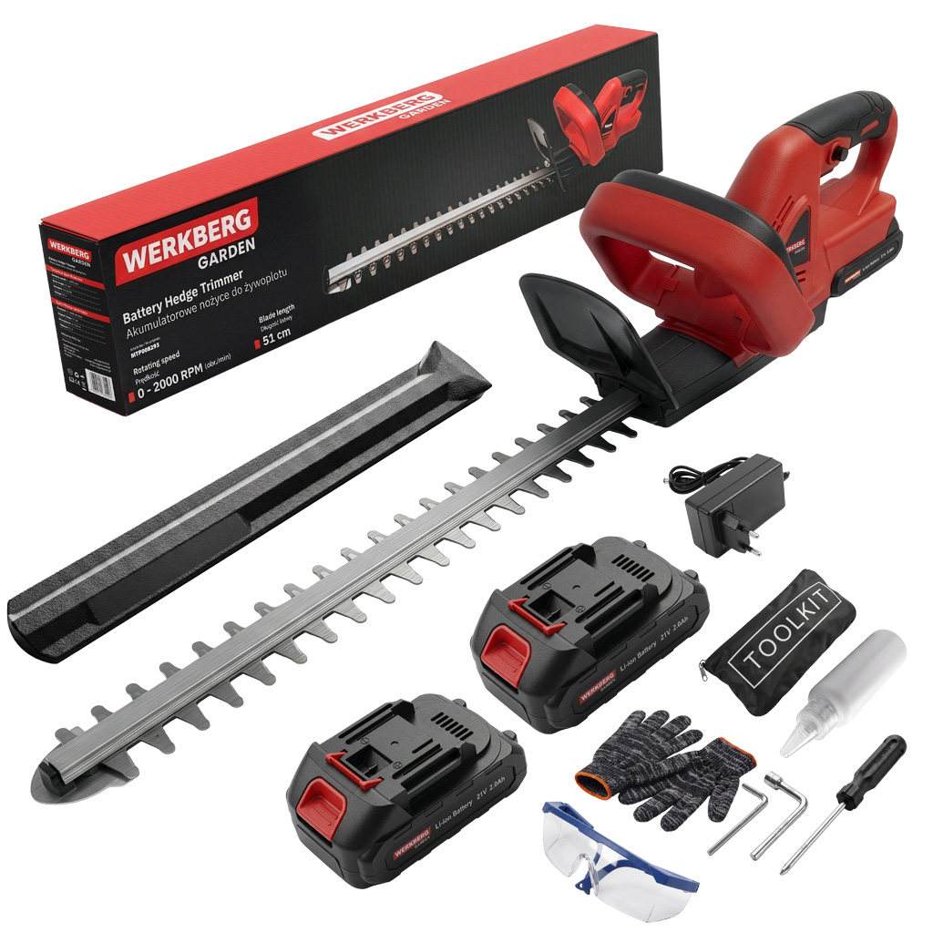 Werkberg Garden NORKQ101 Tagliasiepi a batteria 2 accumulatori