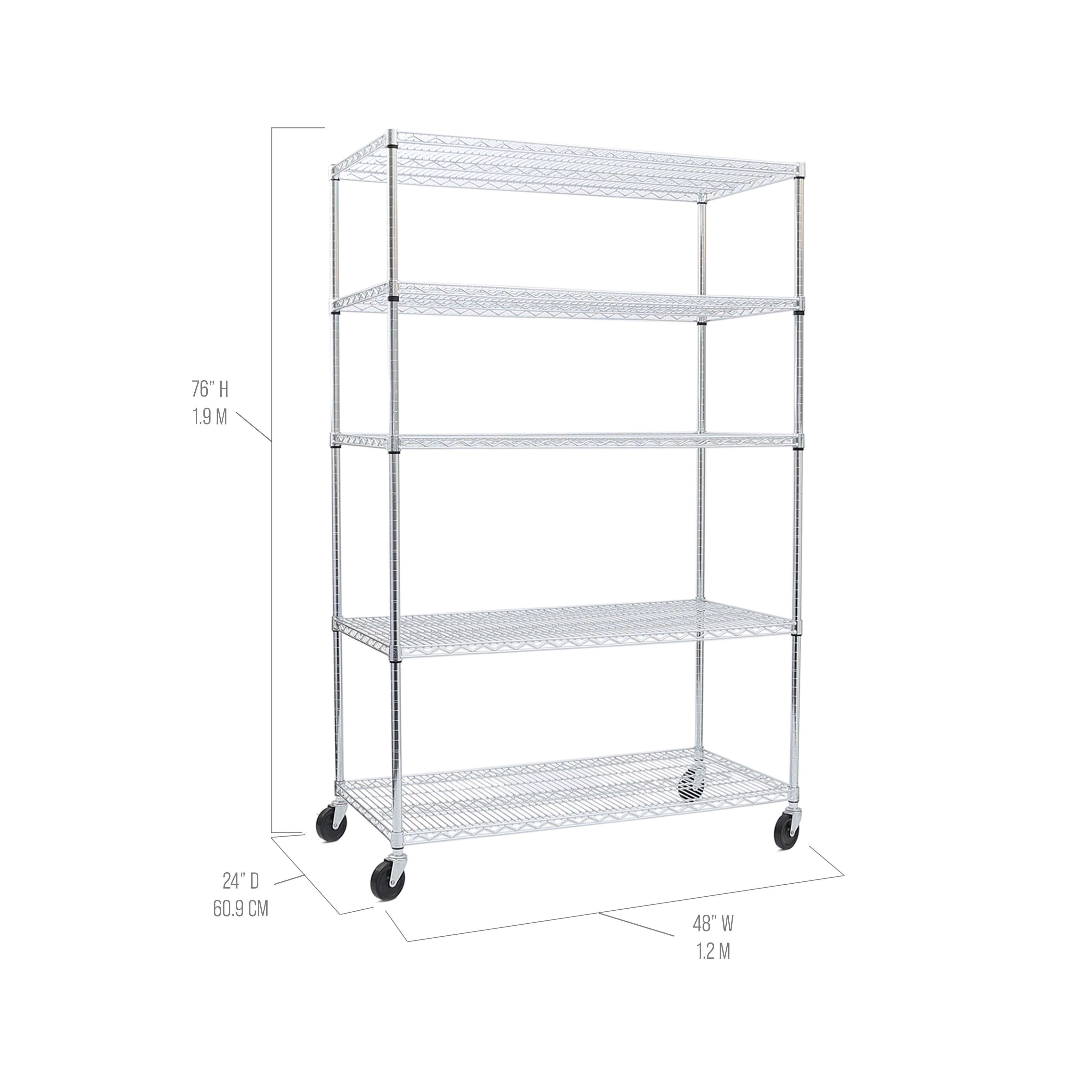 Seville Classics UltraDurable scaffale acciaio 5 ripiani 122x61cm