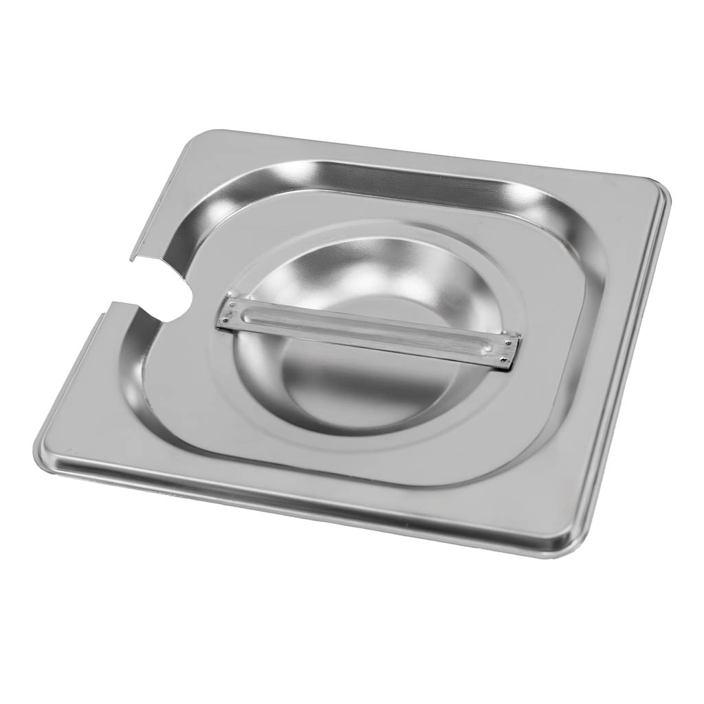 Mega-M GN 1/6 coperchio inox con foro mestolo 17,6x16,2 cm