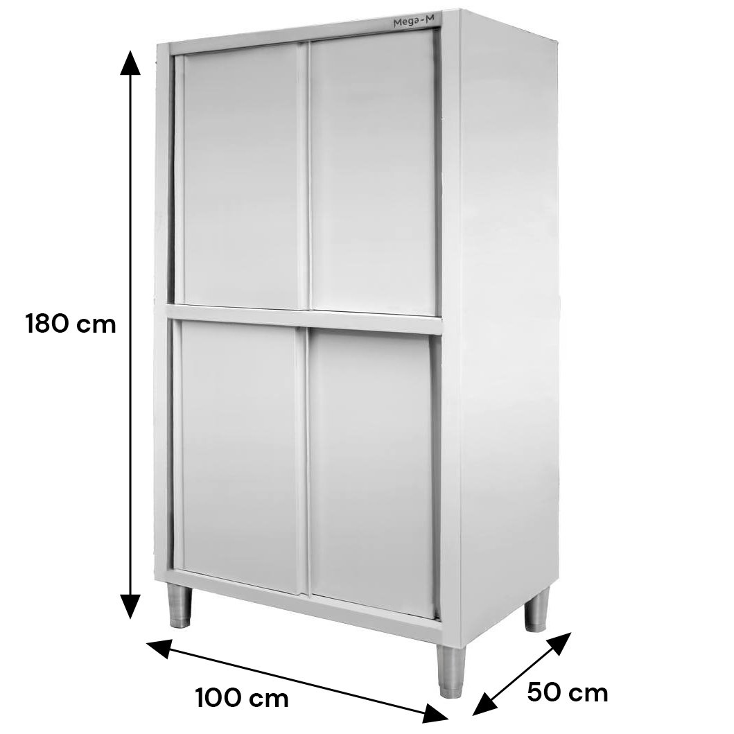 Mega-M armadio passante 4 porte inox 100x50x180 cm