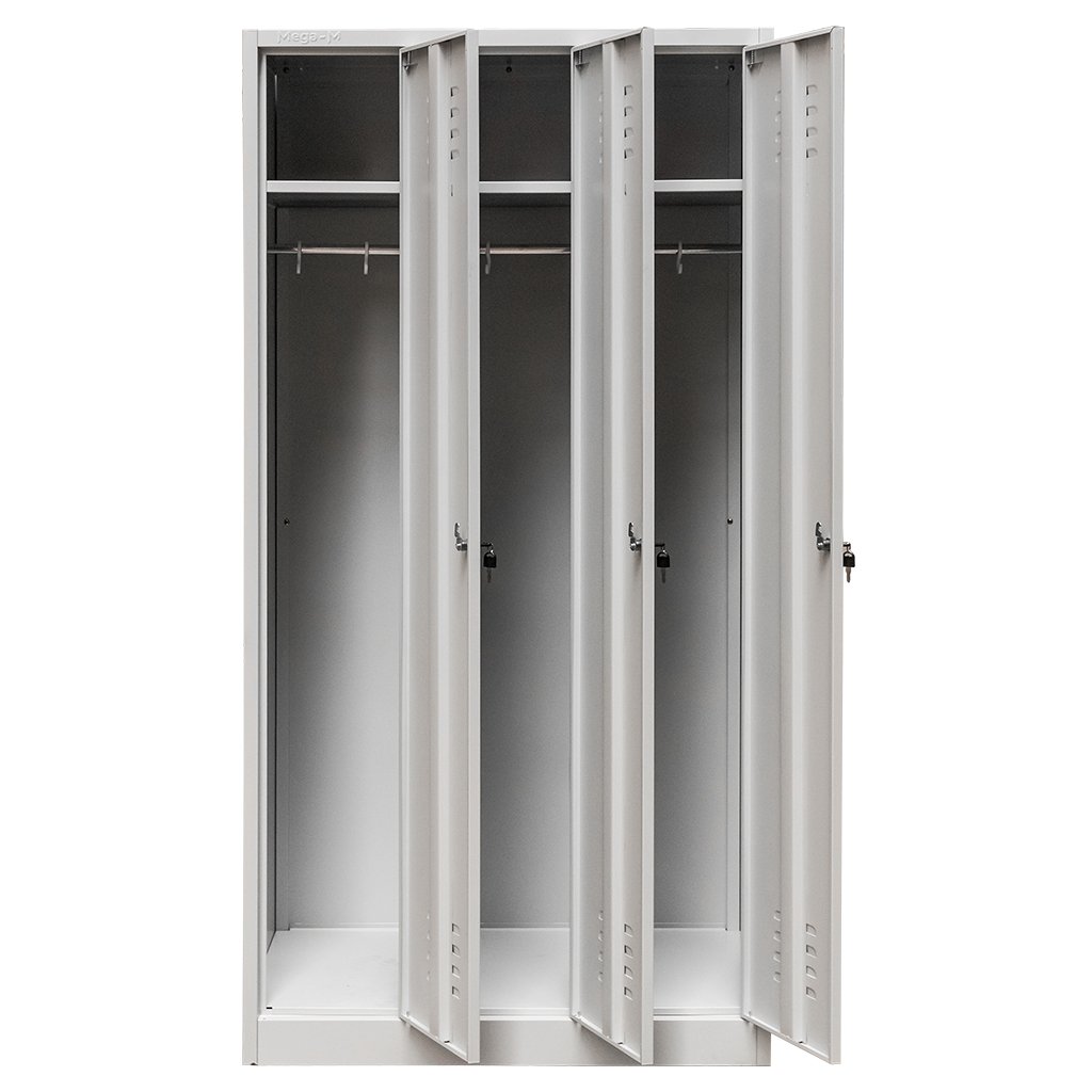 Mega-M 3 ante armadietto spogliatoio 90 cm grigio