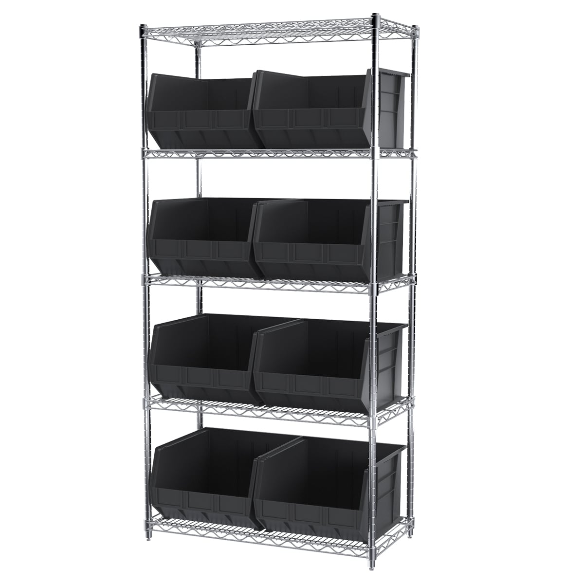 Akro-Mils AWS183630270 scaffale filo 5 ripiani con 9 vaschette