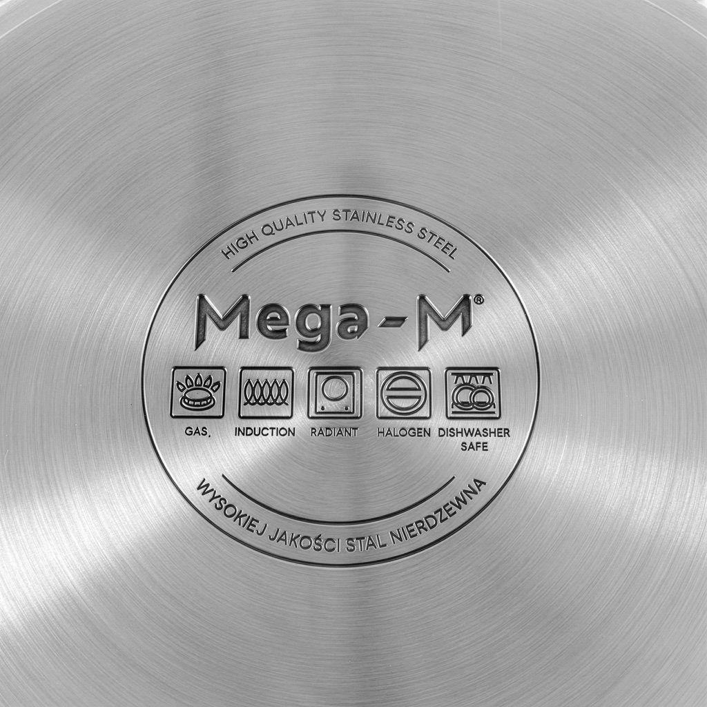 Mega-M PRO pentola acciaio 14L 30x20 cm con coperchio