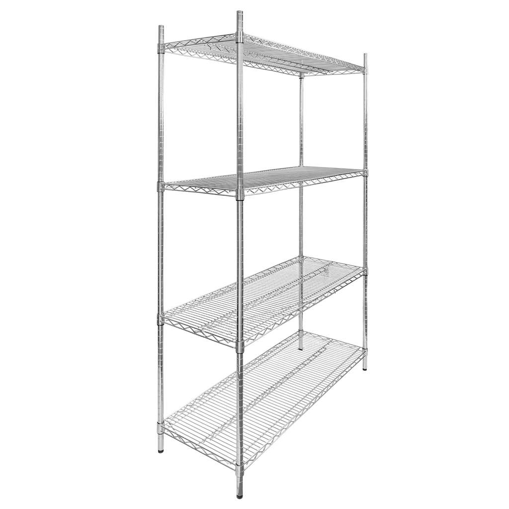 Mega-M Scaffale gastronomico cromato 90x60x180 cm 4 ripiani filo