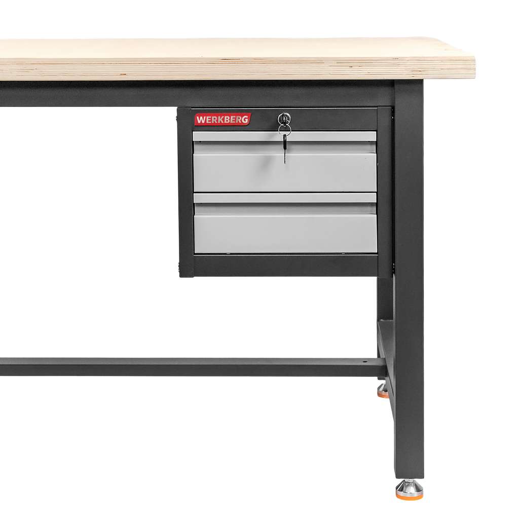 Werkberg S-120 banco lavoro 120 cm 2 cassetti grafite