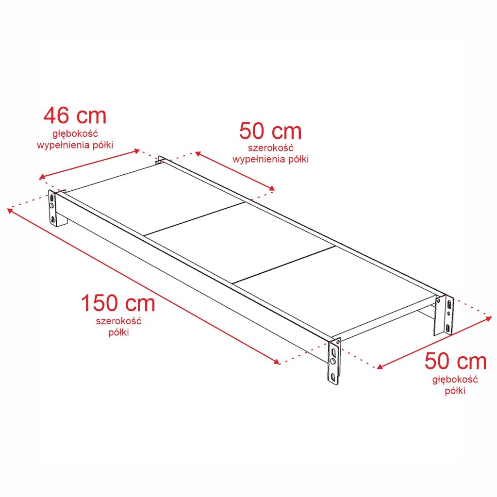 Mega-M Fortis Scaffale metallo 4 ripiani 150x50 modulo base