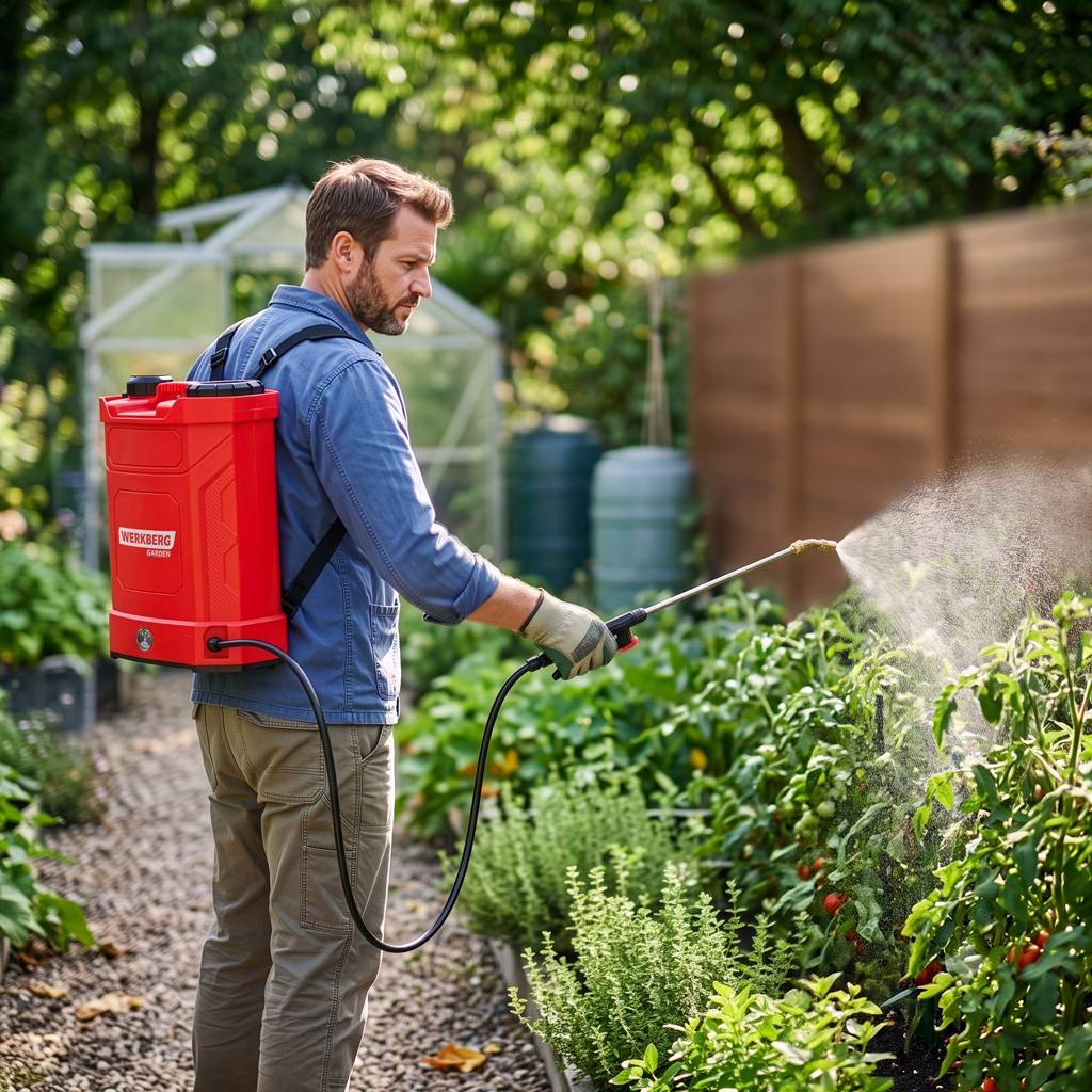 Werkberg Garden 16L pompa irroratrice a batteria a zaino