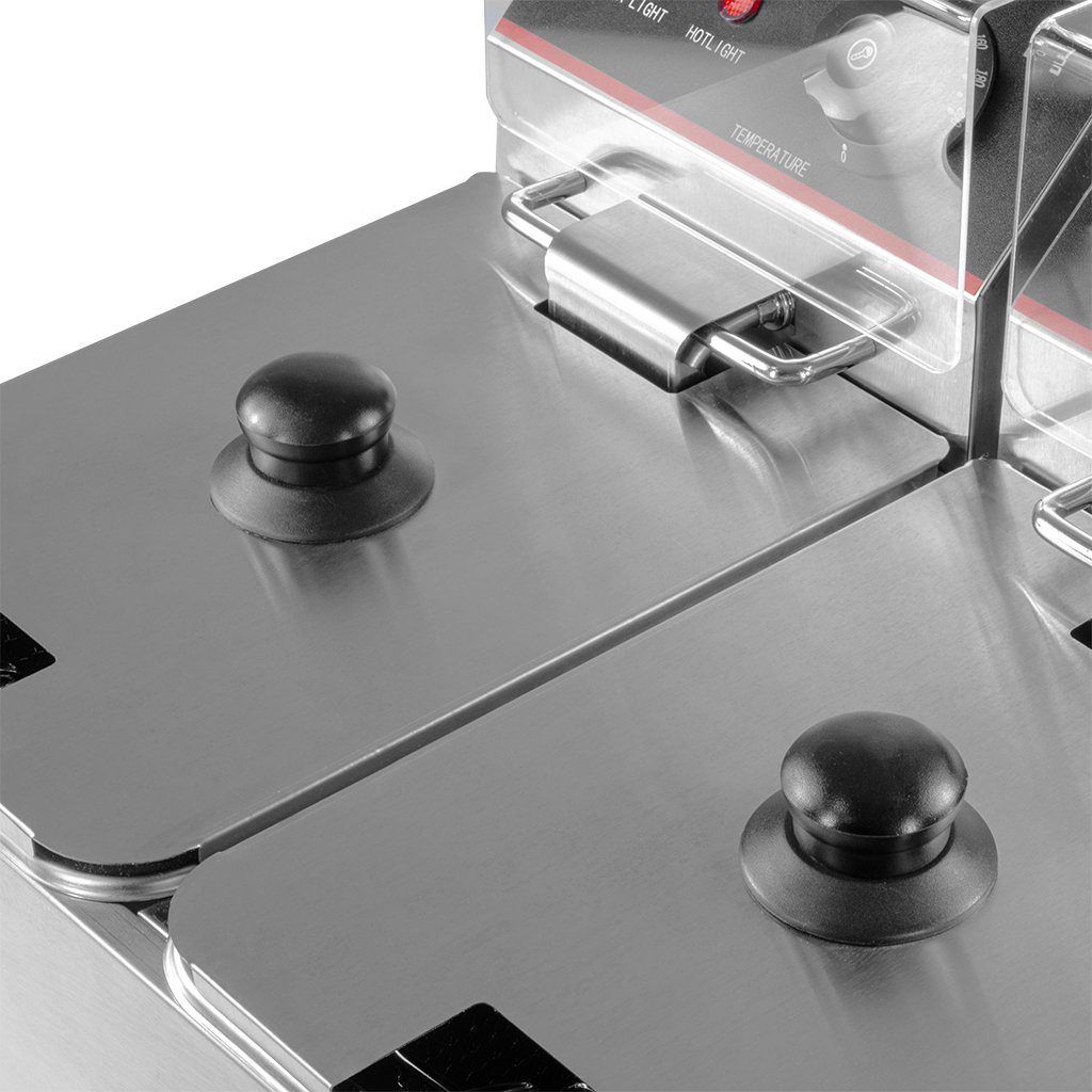 Mega-M 2x4L friggitrice elettrica doppia vasca 2x4 L inox