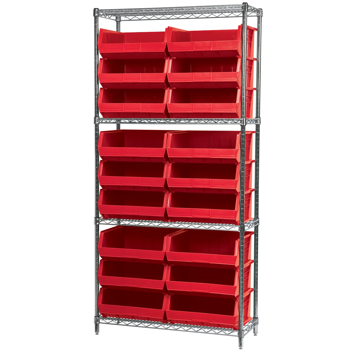 Akro-Mils AWS143630250 scaffale in filo 4 ripiani 18 box