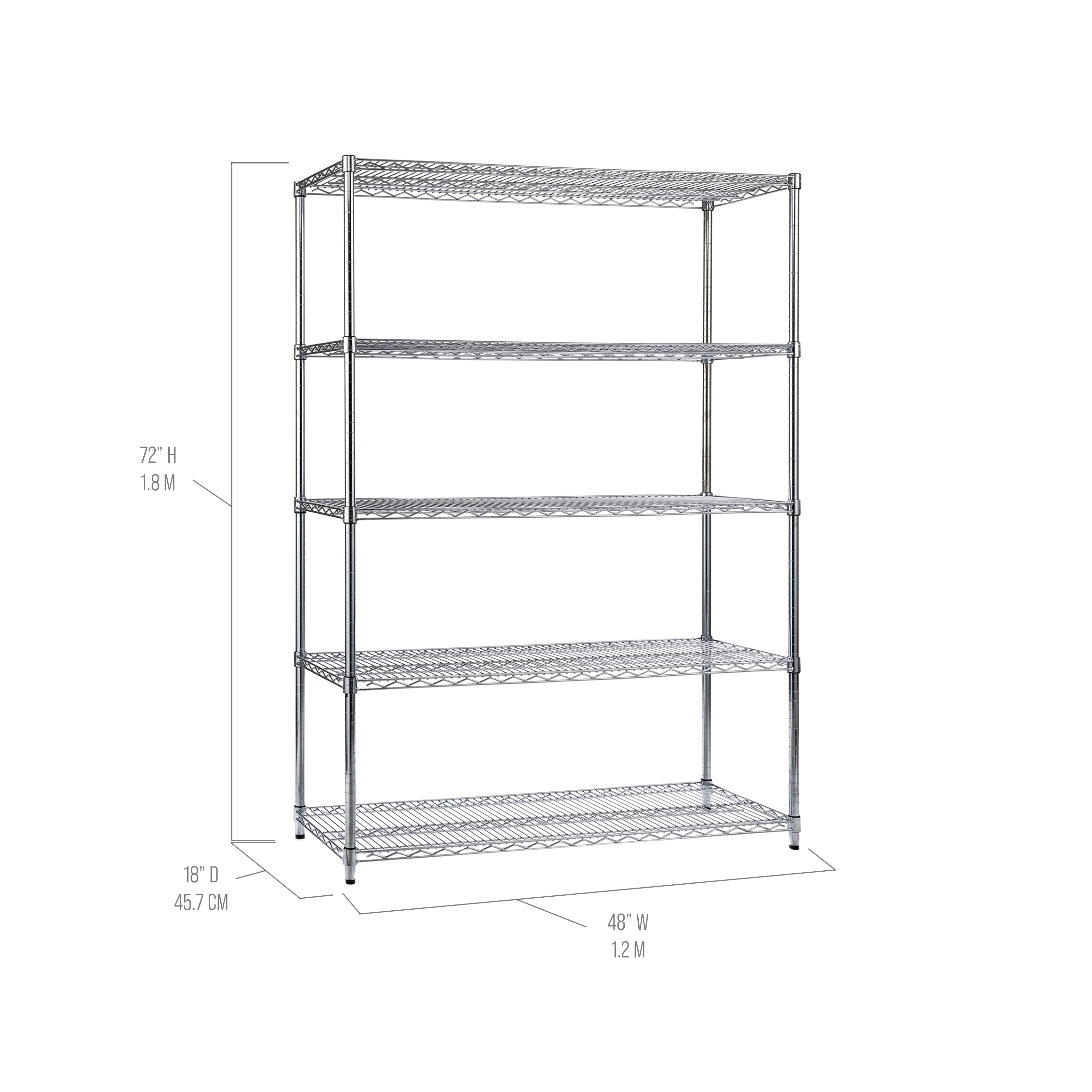 Seville Classics UltraDurable scaffale acciaio 5 ripiani 122x46 portata