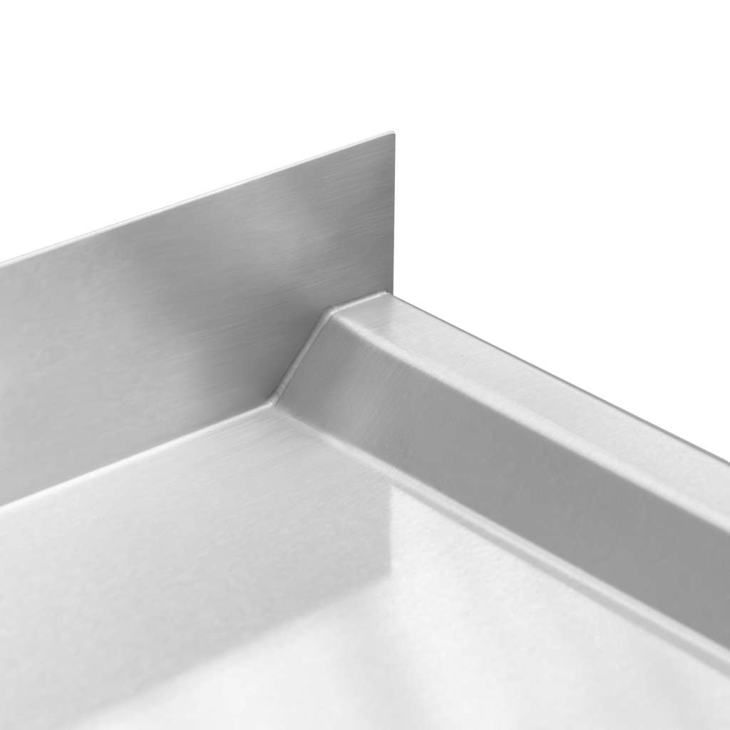 Mega-M 180x60x85 lavello inox vasca a sinistra con ripiano
