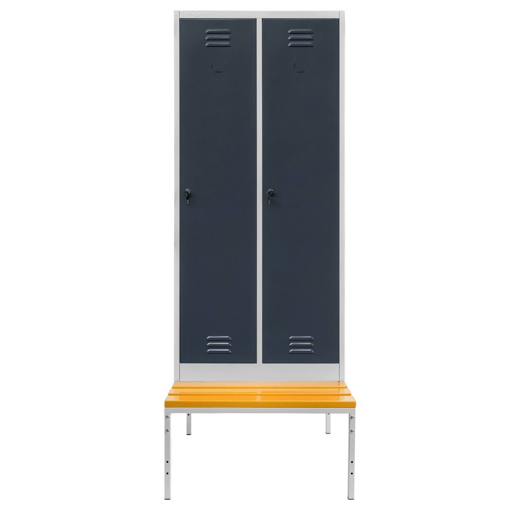 Mega-M 80 cm armadietto spogliatoio 2 ante con panca grafite