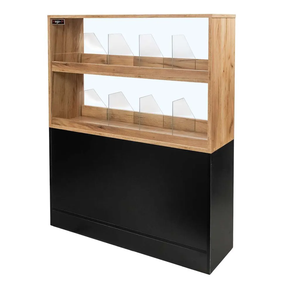 Mega-M vetrina dolciumi vetro 127x106x30 cm rovere nero