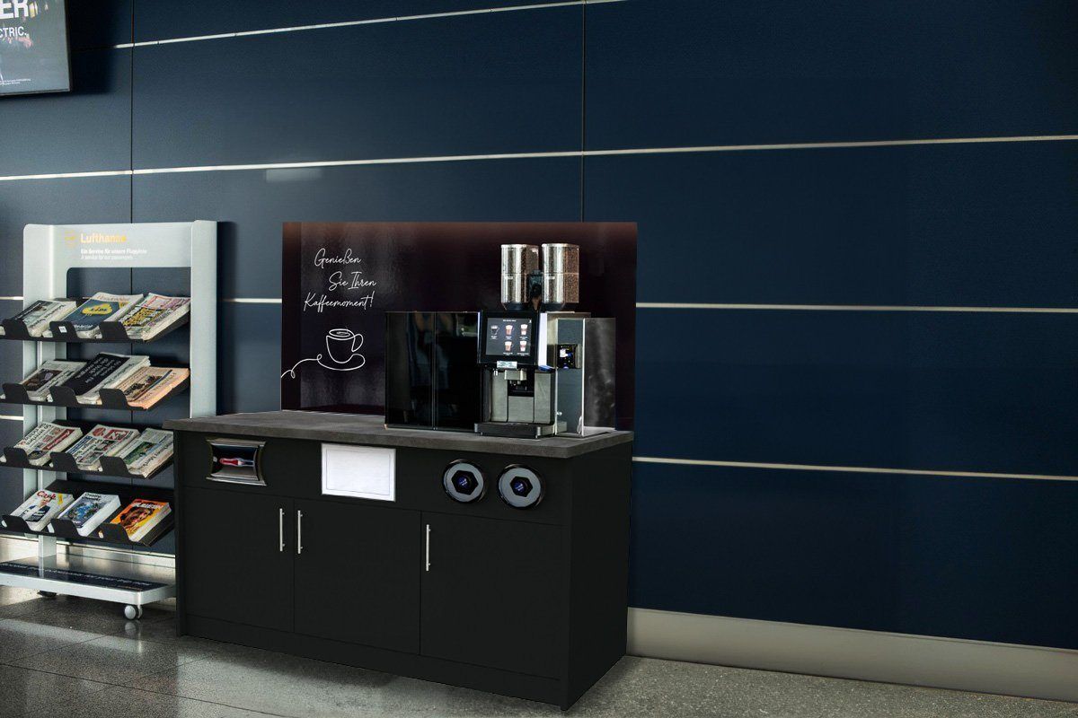Mega-M mobile macchina caffè 154x60x92 cm nero 2 portabicchieri