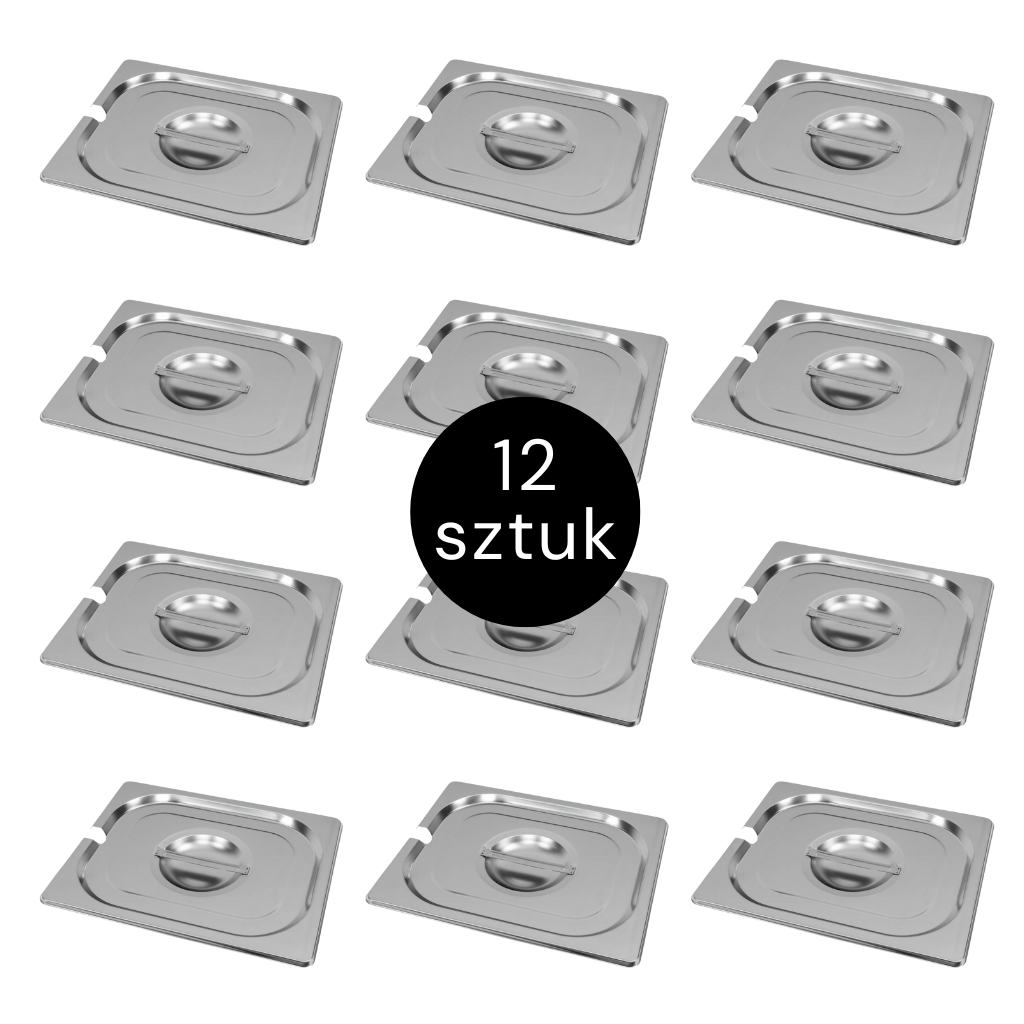 Mega-M GN 1/2 coperchio inox 32,5x26,5 cm foro mestolo 12 pz
