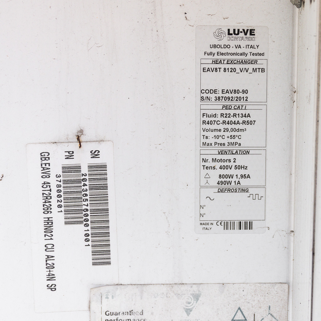 Lu-Ve EAV8T 8120 Condensatore Frigorifero 480x130x80