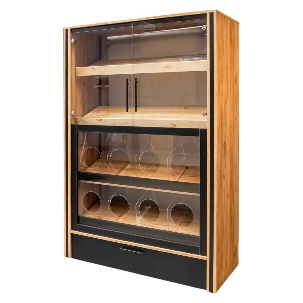 Mega-M Vetrina Pane 136x62x204 cm Rovere Kraft Nero