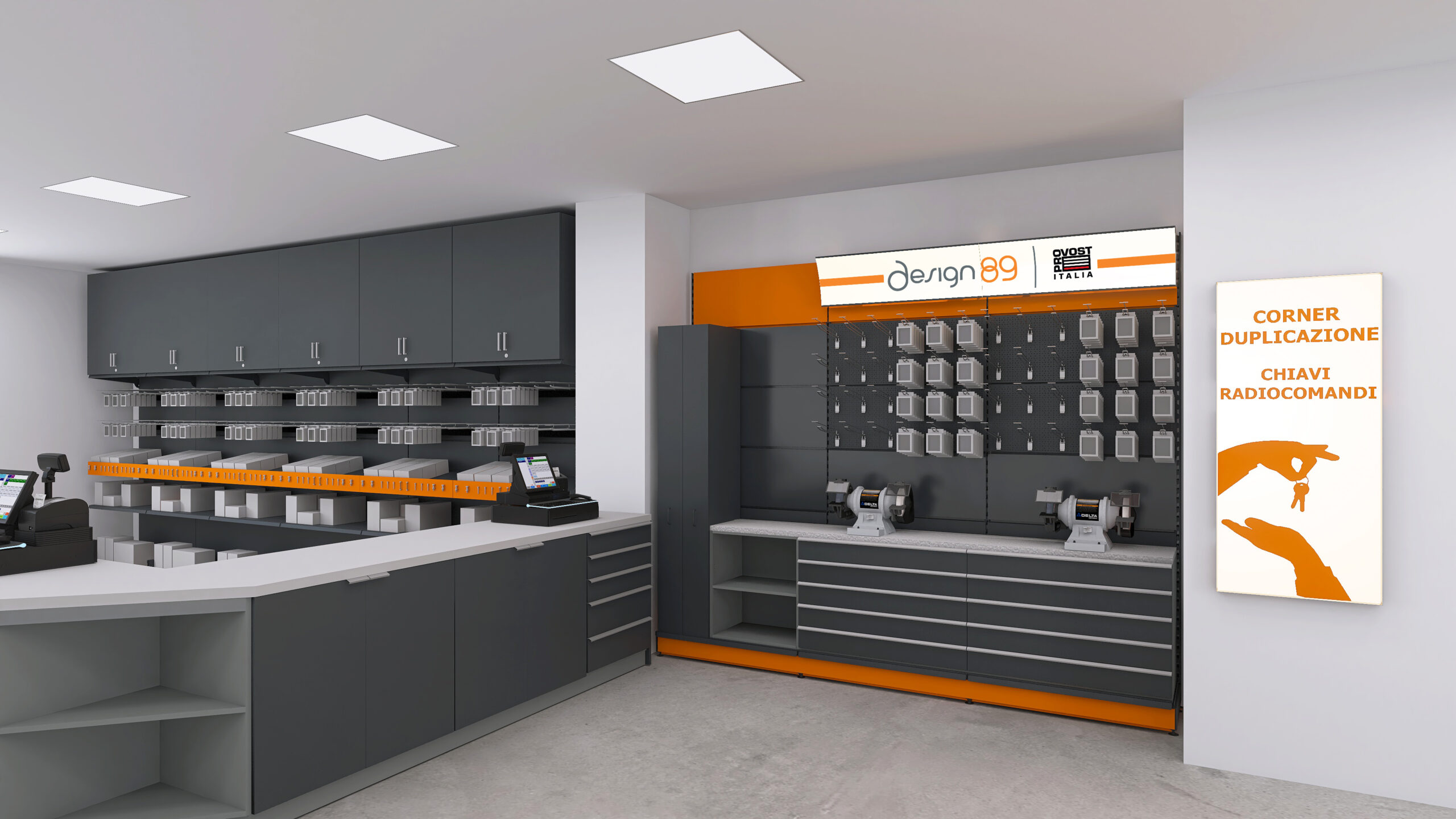 Design89 bancone di servizio componibile per negozio