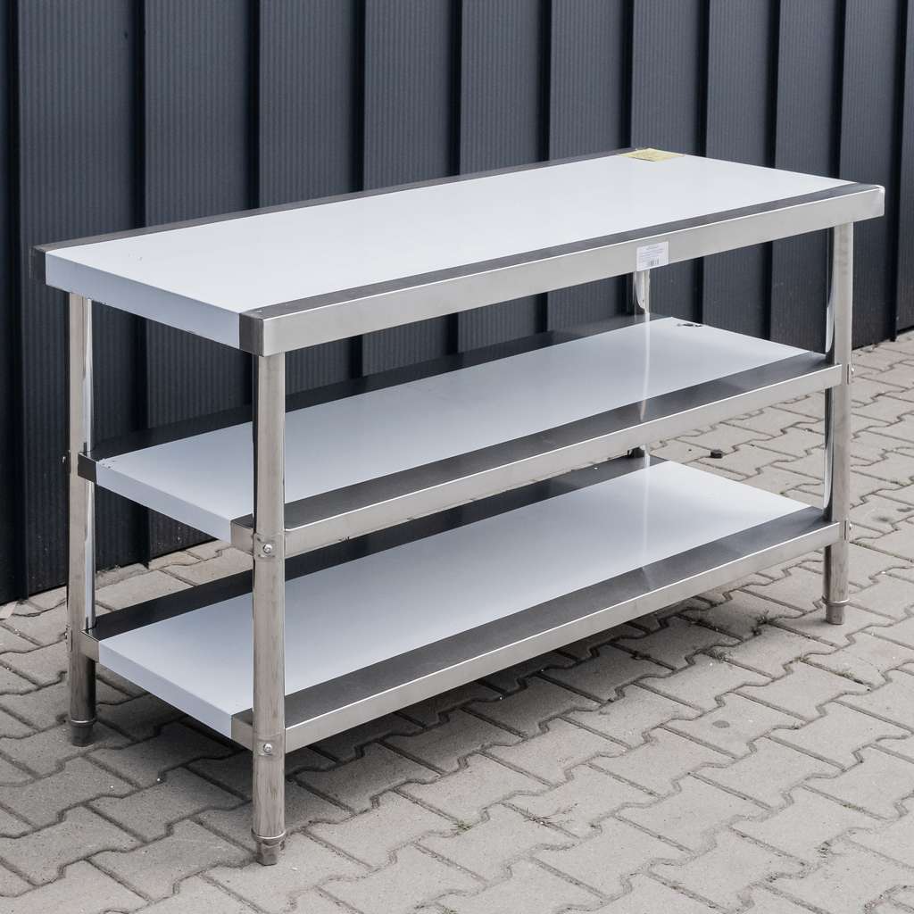 Mega-M X Standard tavolo inox 150x60 cm 2 ripiani usato