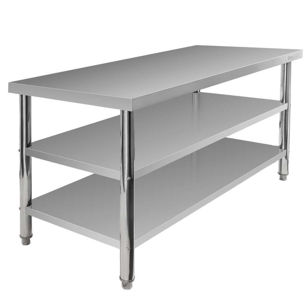 Mega-M X Standard 160x60x85 tavolo inox centrale 2 ripiani