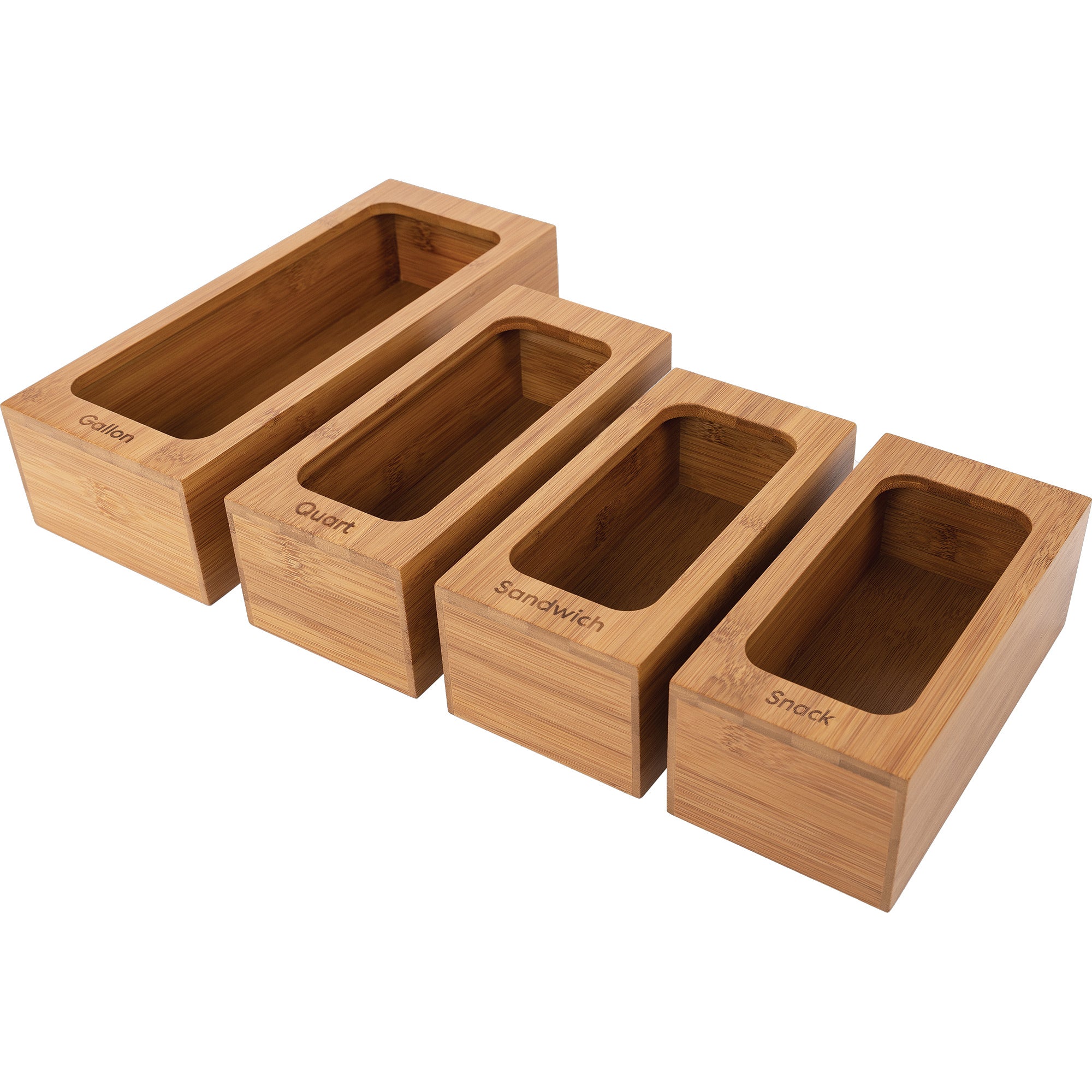 Seville Bamboo set 4pz porta sacchetti cucina bambù