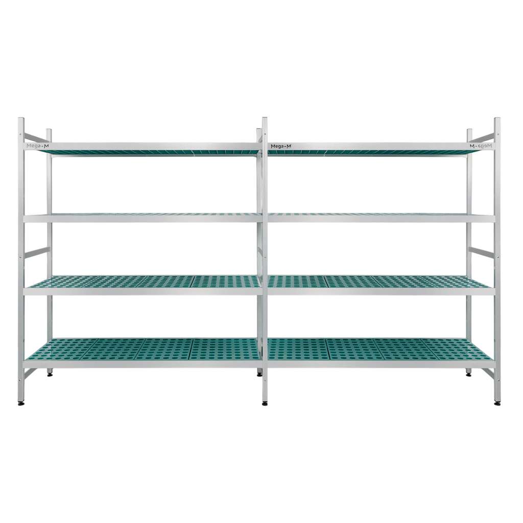 Mega-M Alufri Scaffale Alluminio 305x39x180 cm 4 Ripiani