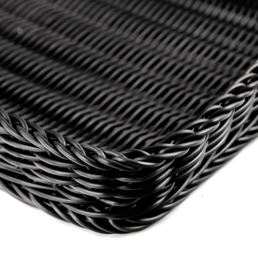 Cesto pane rettangolare 30x40x5 cm effetto rattan