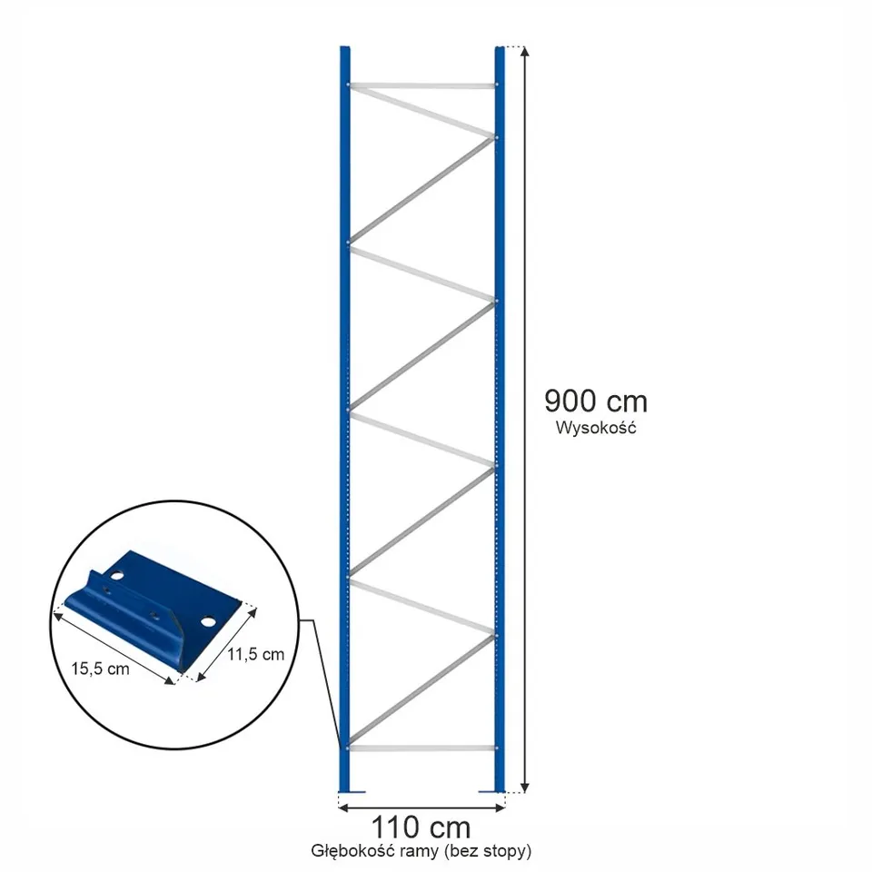 Mecalux Spalla Scaffale Portapallet Blu H900xP110 cm