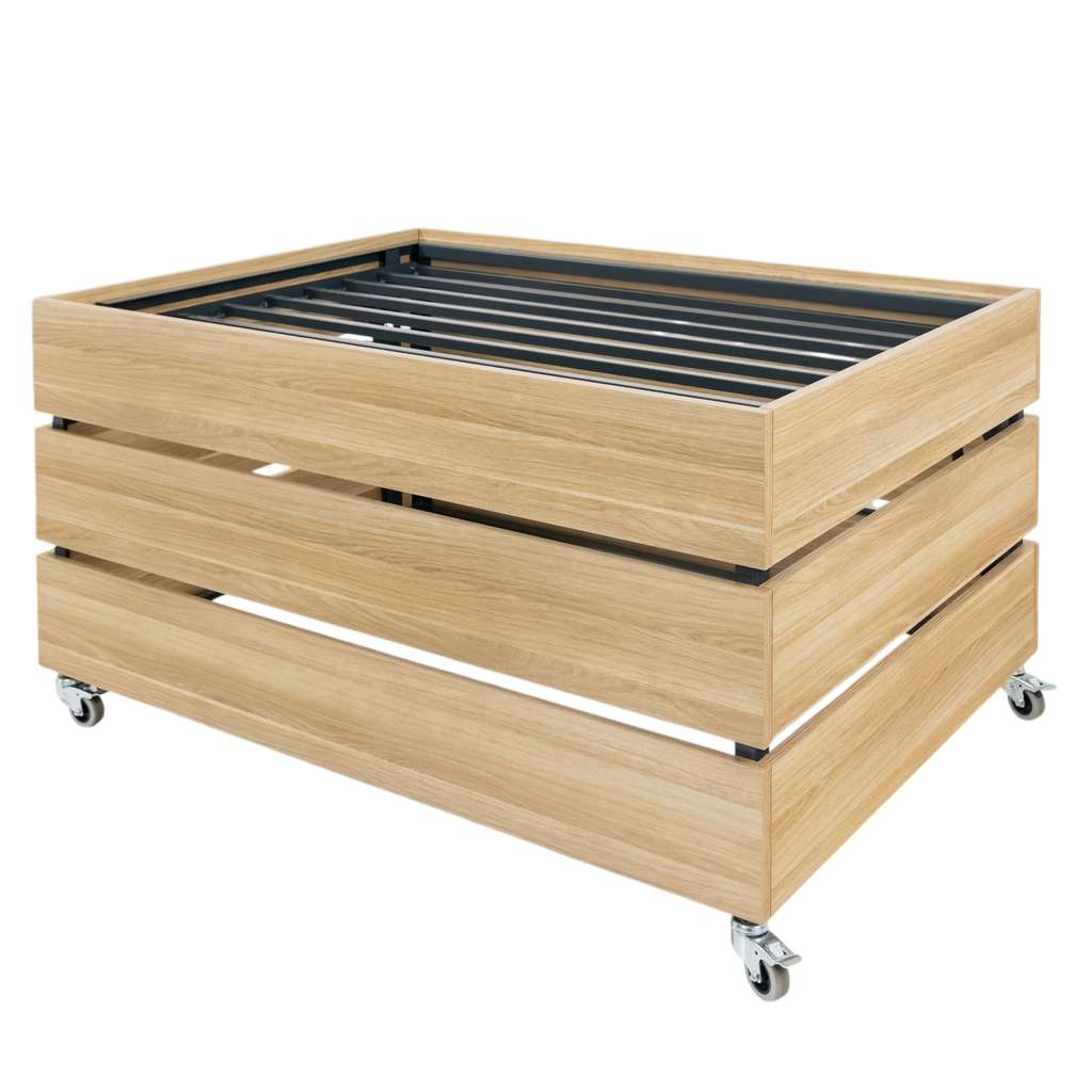 Mega-M Isola Ortofrutta 131x94x75 Rovere Americano su Ruote
