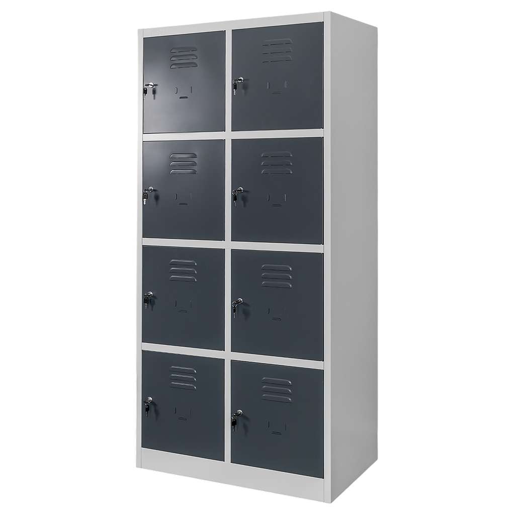 Mega-M armadietto spogliatoio 8 vani 80x50x180 cm grigio