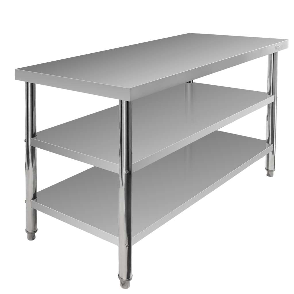 Mega-M X Standard tavolo inox 140x60x85 cm 2 ripiani