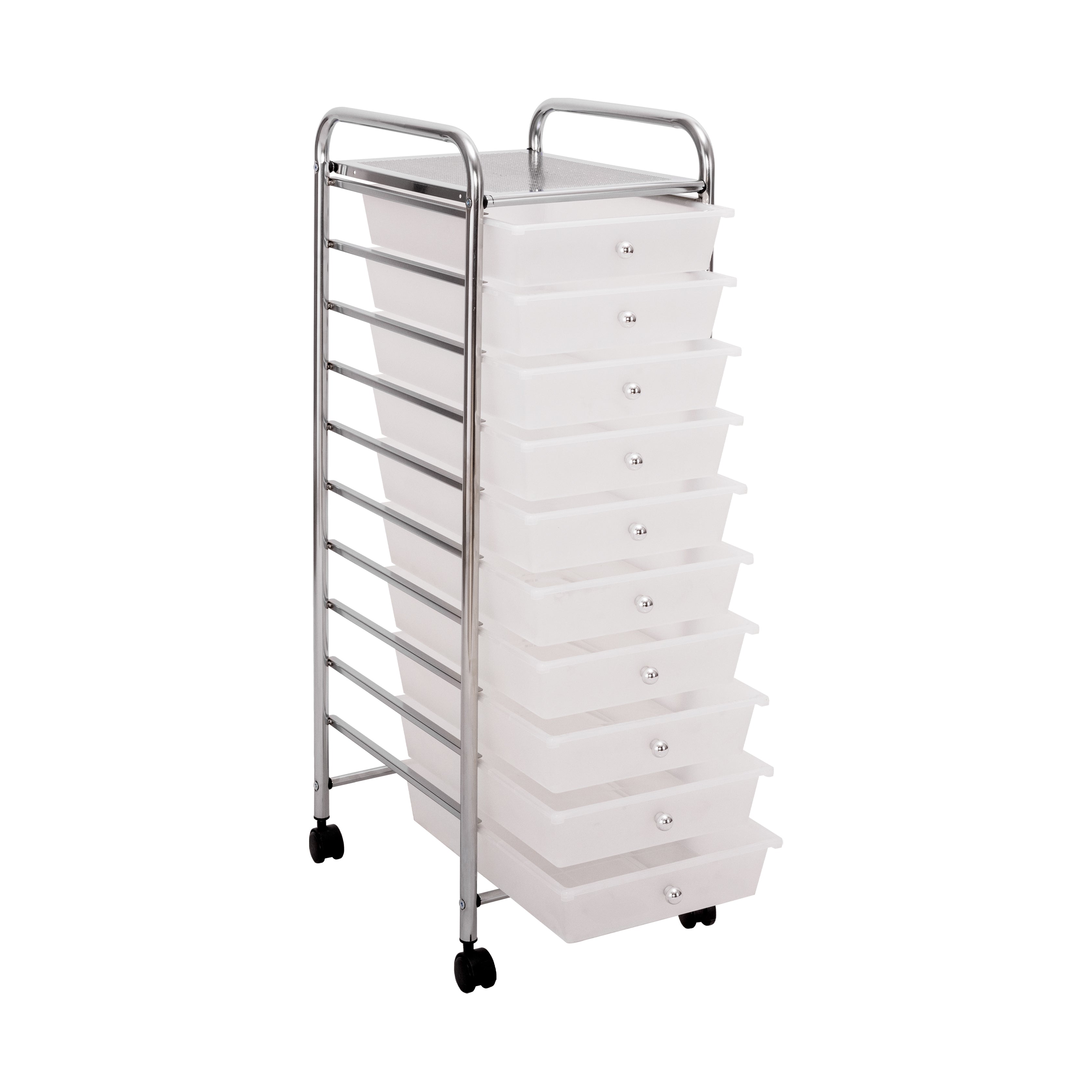 Seville Classics SHE16218 carrello 10 cassetti bianco plastica