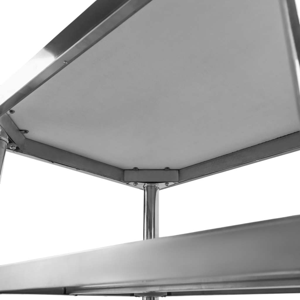 Mega-M X STANDARD tavolo inox 80x60x85 2 ripiani alzatina