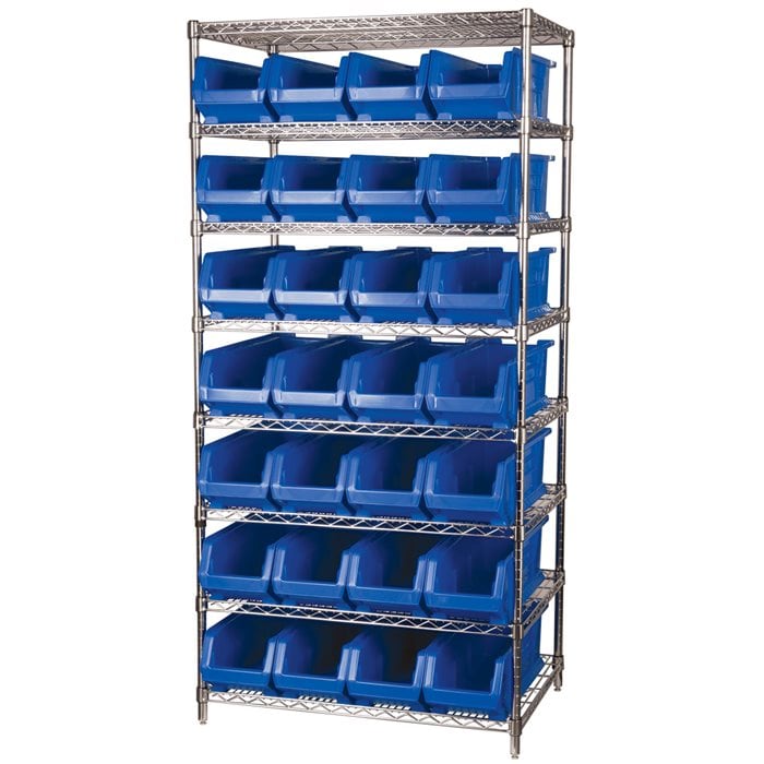 Akro-Mils AWS24360284 scaffale filo 8 ripiani 28 contenitori