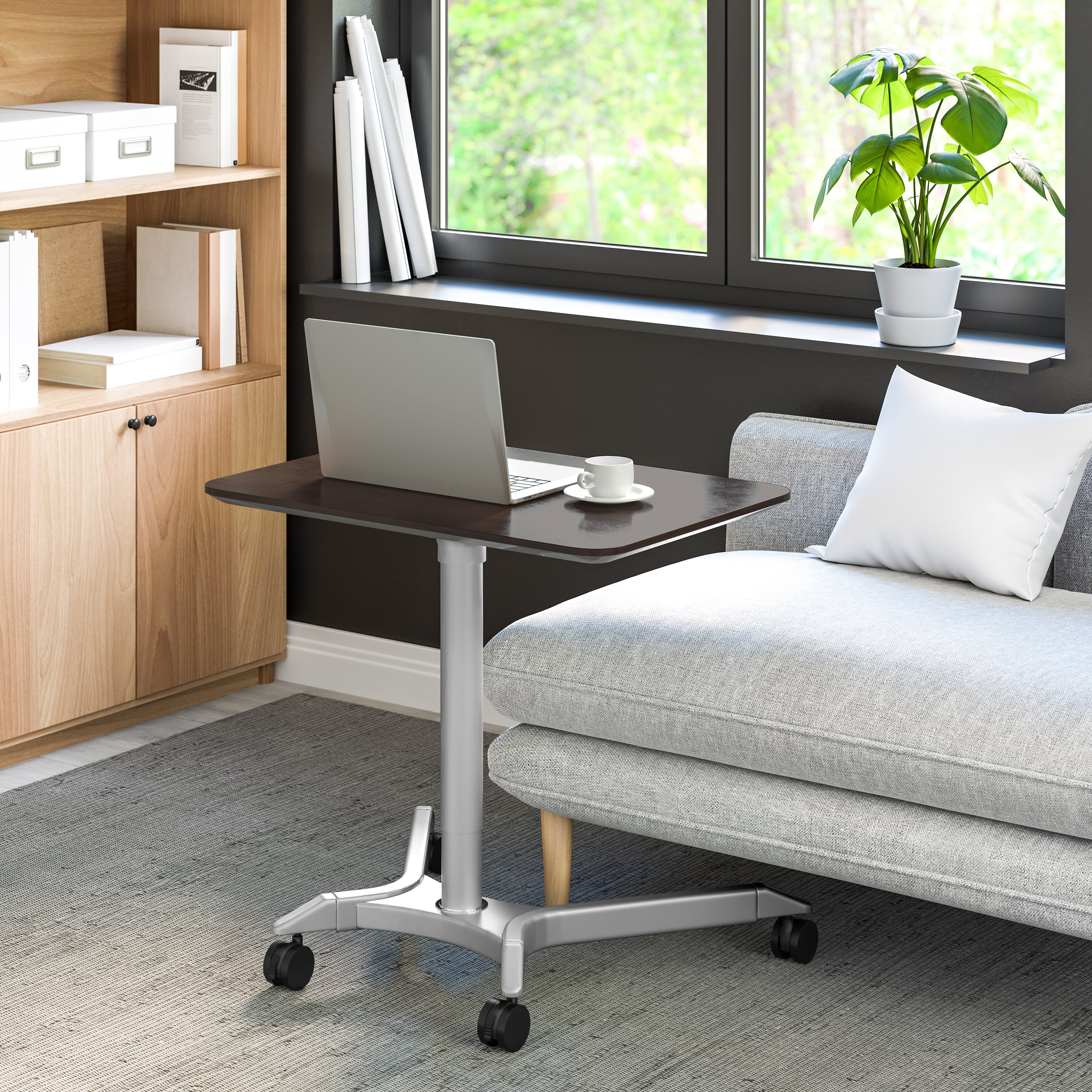 Seville Classics airLIFT scrivania sit-stand espresso 71x50 cm