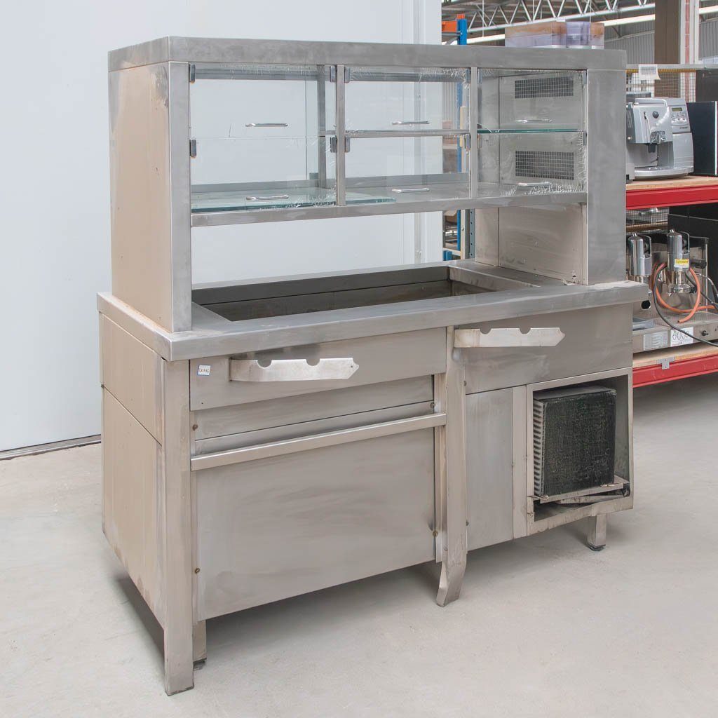Ascobloc vetrina refrigerata 145x75x155 cm inox